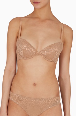 ASV padded bra with all-over logo lettering