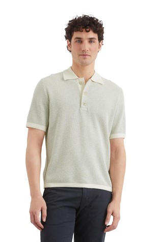 Regular fit pletena polo majica iz mešanice z organskim bombažem