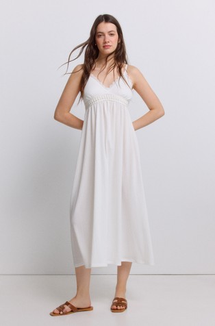 Crochet insert midi dress