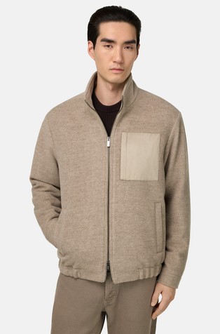 Volnena jakna s stoječim ovratnikom