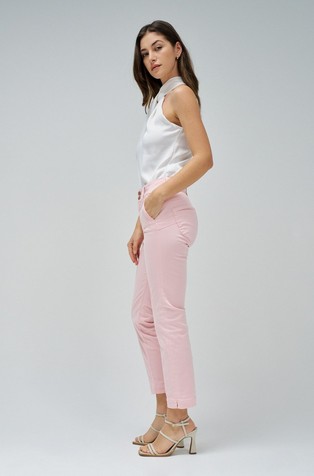 SALSA JEANS Secret push-in chino in cropped slim pants Pink 2