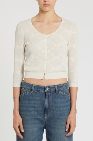 Vzorčasta pletena jopa iz viskozne mešanice