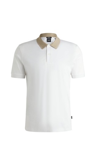 Mercerised-cotton slim-fit polo shirt with contrast collar