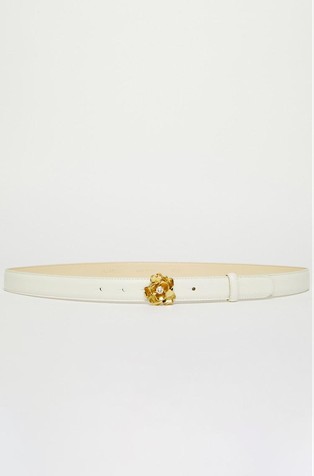 Metal-rose leather belt