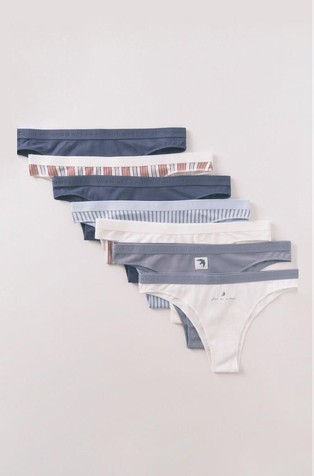 7-pack Brazilian panties with logo waistbands