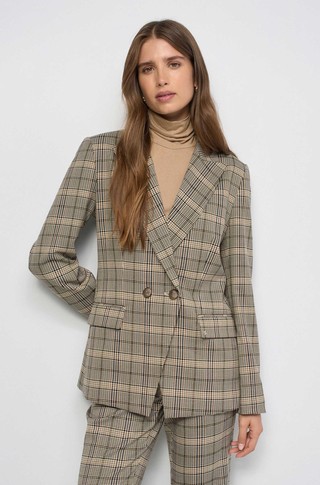 Slim fit blazer with check pattern