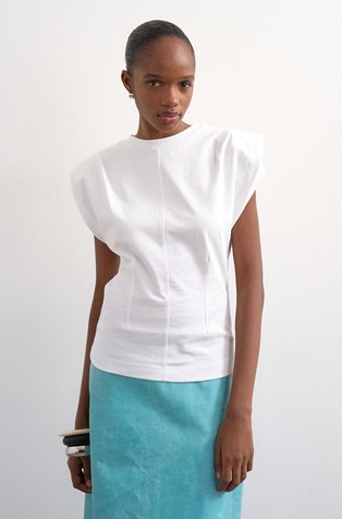 TSJULLA bombažna majica s podloženimi rameni