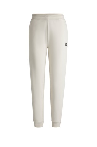 Cotton-terry tracksuit bottoms with stacked logo