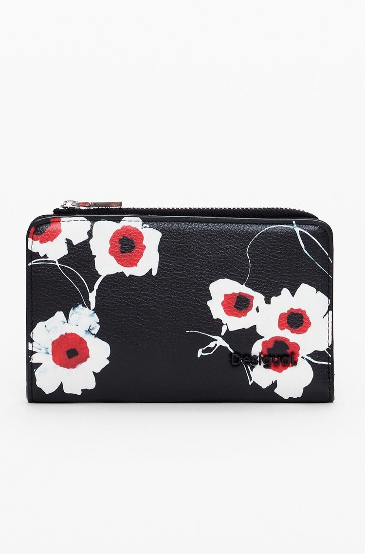 DESIGUAL Small floral wallet Black / Multi 