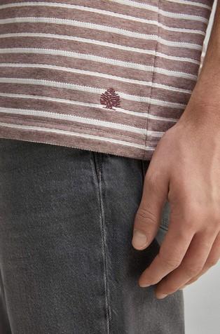 SPRINGFIELD Textured stripe T-shirt Red / White 5