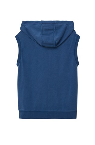 S.OLIVER Cotton-blend sweatshirt fabric body warmer with a hood Blue 2
