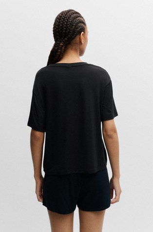 HUGO BOSS Relaxed fit zgornji del pižame s kratkimi rokavi in logotipom Črna - Black 2