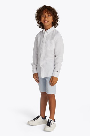 Relaxed fit srajca iz lanene mešanice