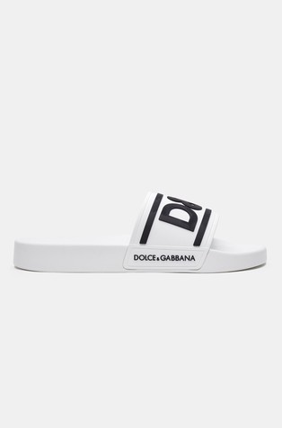 Rubber beachwear sliders with DG logo