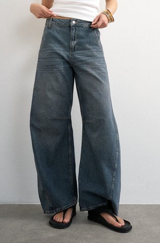 TSVEA barrel fit jeans hlače z visokim pasom