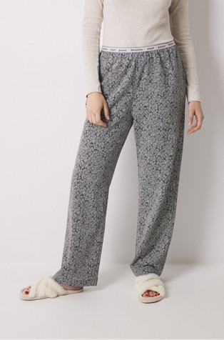 Cotton long trouser with flower print