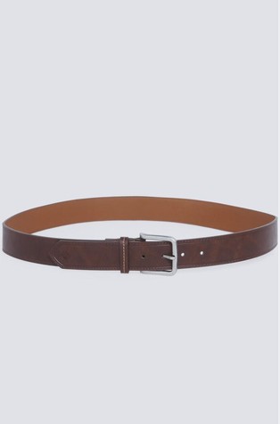 Leather-effect belt with topstitching