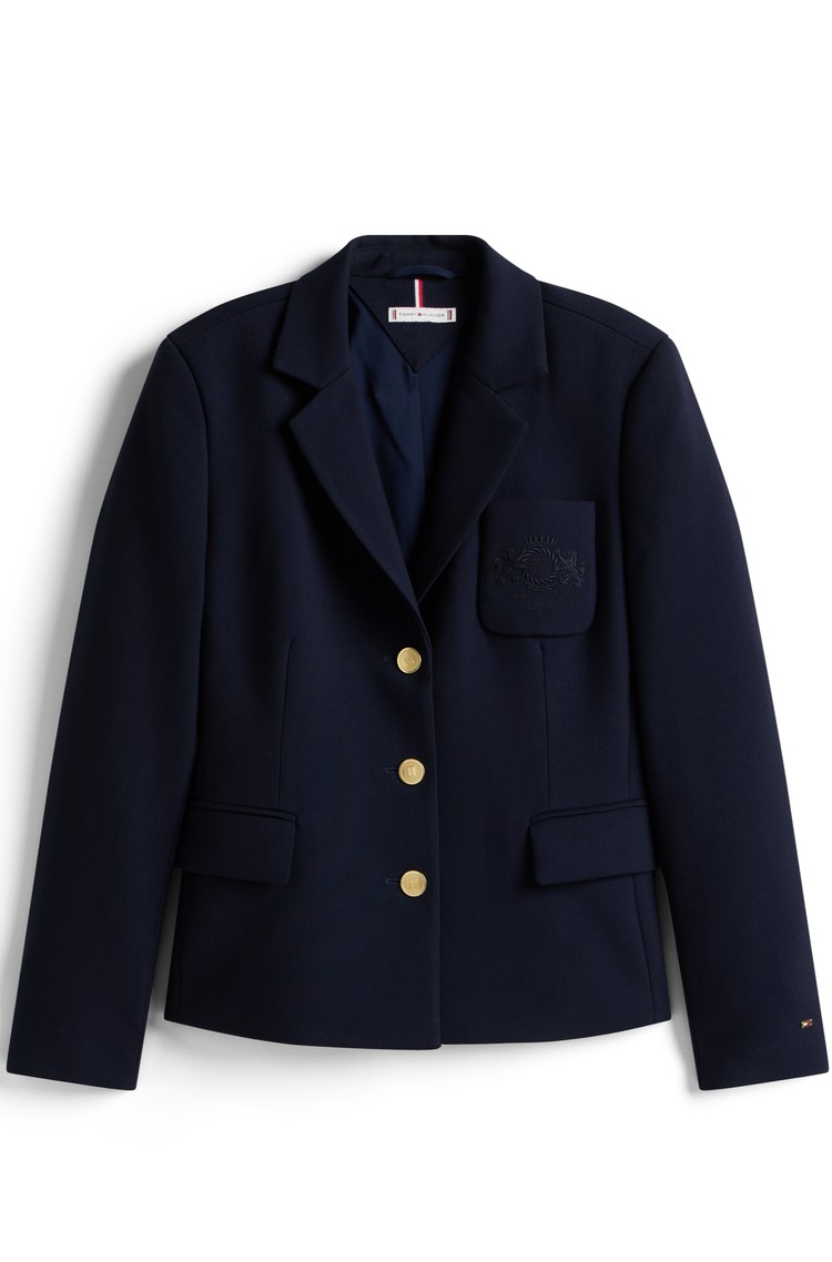Single Breasted Tommy Hilfiger Navy Blue Blazer Slim Fit Single