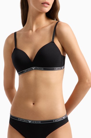 Essential logo padded triangle bra