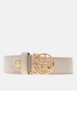 Faux-leather belt with logo buckle