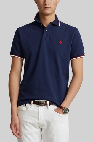 Custom slim fit bombažna polo majica
