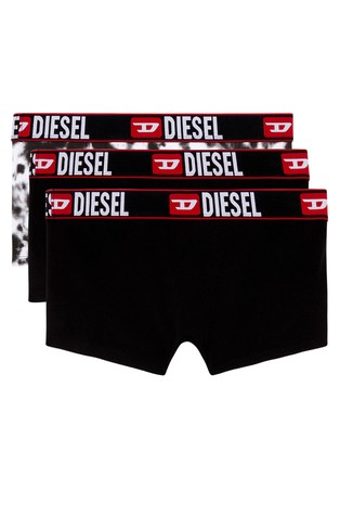 DIESEL Three-pack boxer briefs plain and tie-dye Black 2
