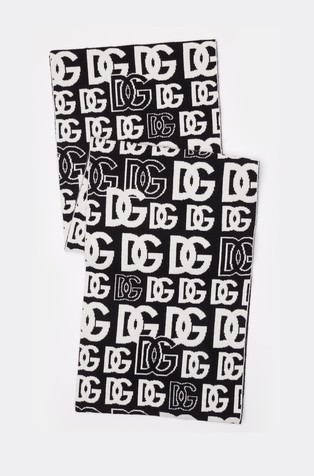 Cashmere scarf with all-over DG logo