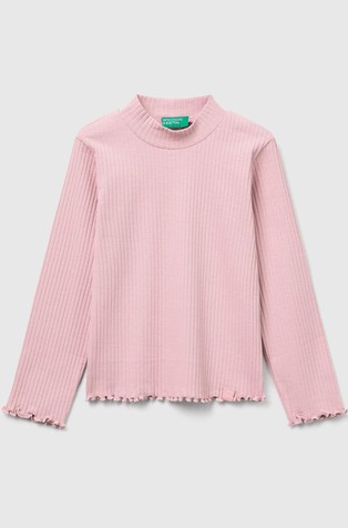 Slim fit bombažna majica z dolgimi rokavi