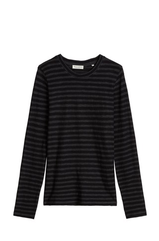 Long-sleeved striped jersey tee
