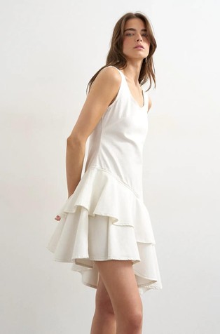 TSANNIE denim ruffle dress