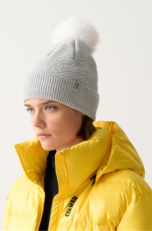 Viscose-blend beanie with pom-pom