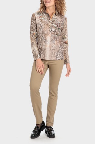 PUNT ROMA Stretch twill trousers Beige 3