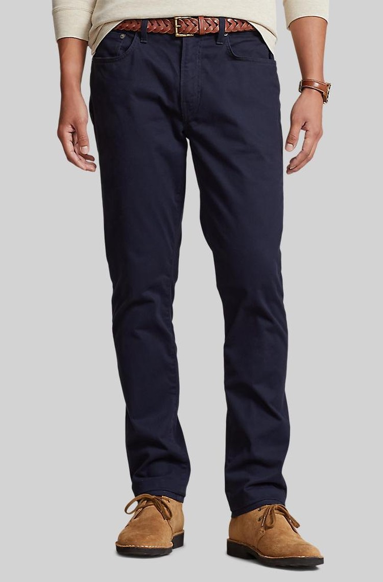 RALPH LAUREN Sullivan slim raztegljive hlače Modra - Blue 