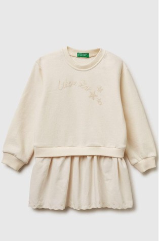 Bombažna obleka s krilom iz žameta