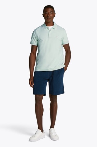 TOMMY HILFIGER Regular fit polo majica iz piké lanene mešanice Zelena - Light Green 3