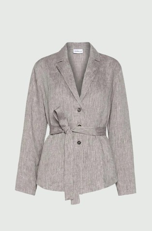 Lanen suknjič s pasom