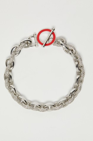 Rhinestone metal necklace