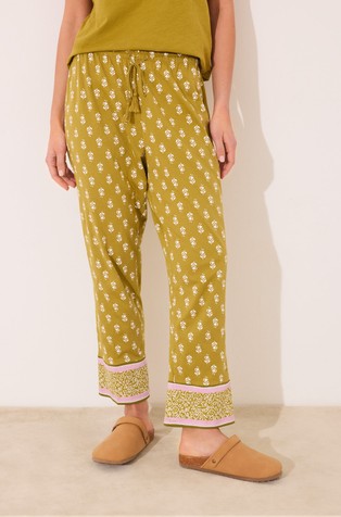 Cropped pyjama trousers with pattern