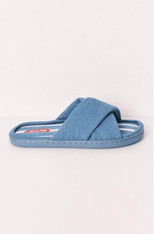 Denim-effect slippers