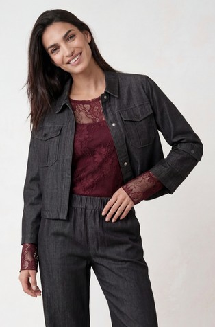 Cotton-lyocell blend shirt jacket