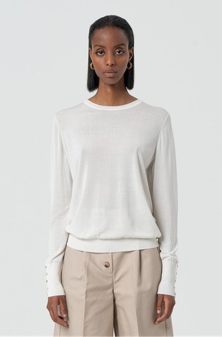Knitwear regular fit with viscose and silk