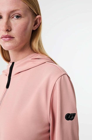 ALPHATAURI Pulover s kapuco in delno zadrgo iz viskozne mešanice Roza - Pink Mist 3