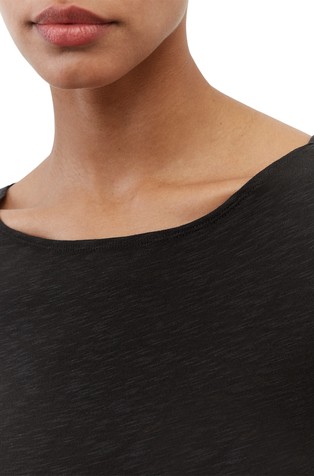 MARC O'POLO Majica s kratkimi rokavi in ladijskim izrezom Črna - Black 3