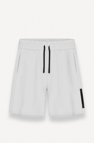 Fleece shorts with logo tape