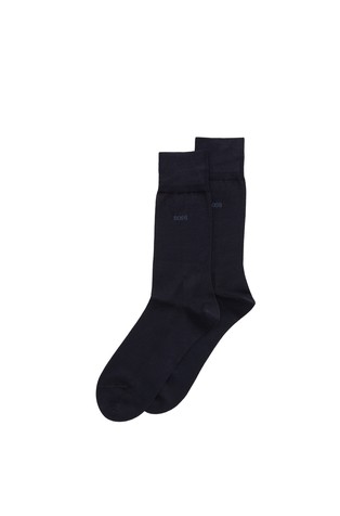 Regular-length logo socks in mercerised Egyptian cotton