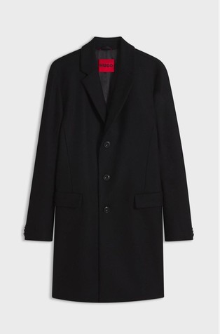 Slim-fit coat in wool-blend
