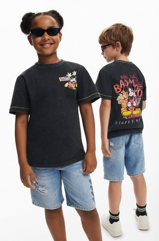 DESIGUAL Mickey Mouse front and back printed T-shirt Black 4