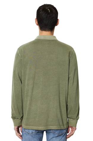MARC O'POLO Regular fit polo majica z dolgimi rokavi iz organskega bombaža Zelena - Green 2
