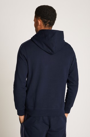 TOMMY HILFIGER Global Stripe pulover s kapuco in kontrastnimi detajli Modra - Dark Blue 2