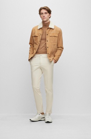 HUGO BOSS Suede jacket with teddy collar Beige 5